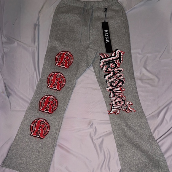 KDNK TRANSLUCENT SWEATSUIT Heather Grey/Black/Red Small, Medium and Large - Picture 7 of 9